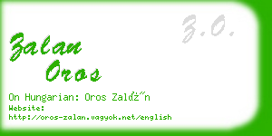 zalan oros business card